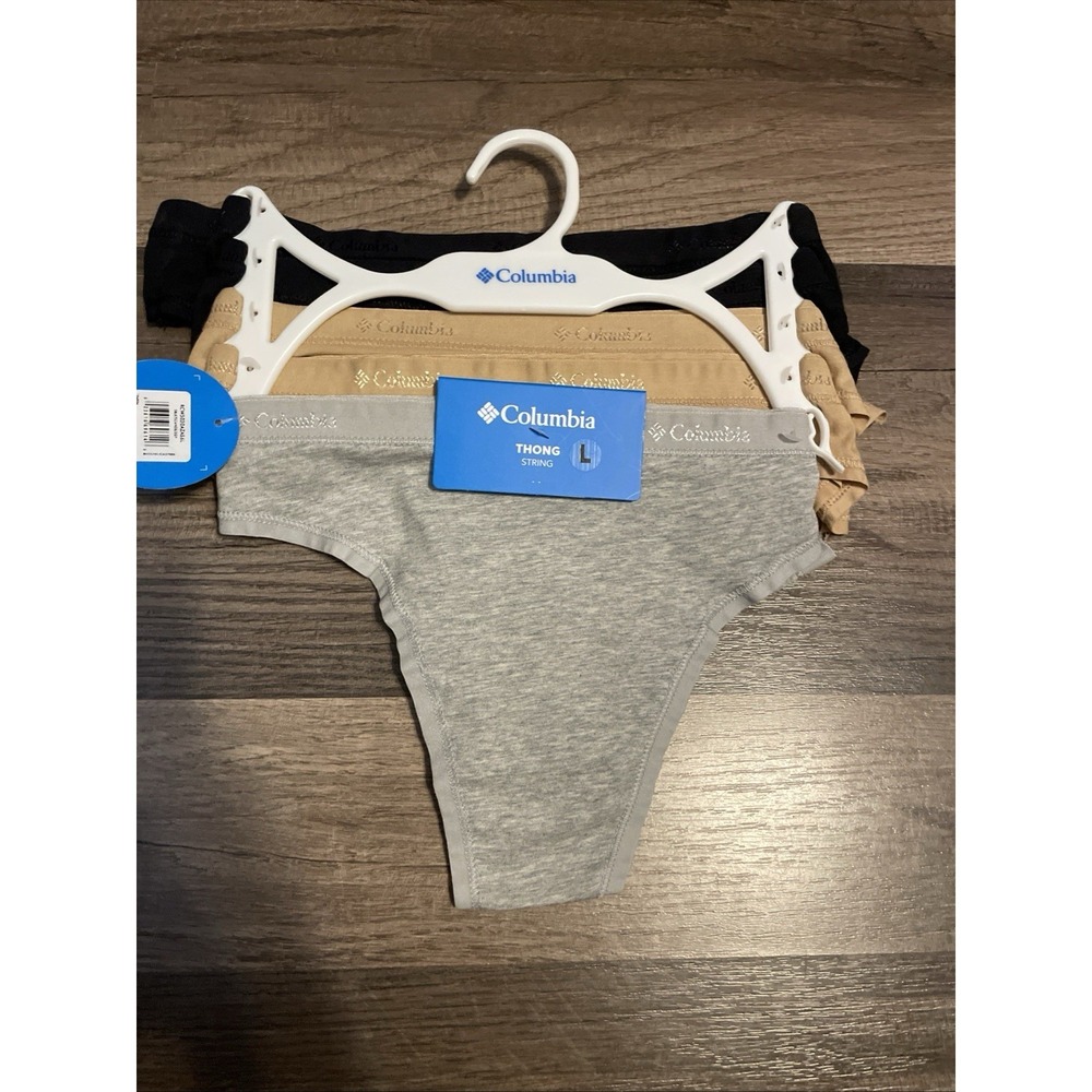 NWT Columbia Women's Assorted Color 5 Pack Thong String Size L